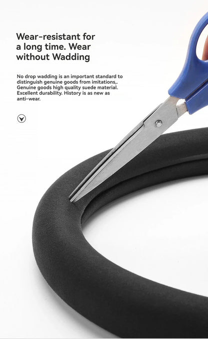 All-Season Suede Steering Wheel Cover — Ultra-Thin, Non-Slip, Breathable Fit for Round & D-Shaped Wheels