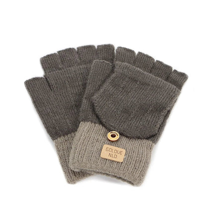 Women’s Fingerless Winter Gloves - Warm Unisex Gloves with Finger Cover for Students