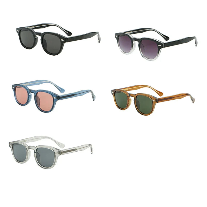 CATERSIDE Retro Round Sunglasses — Luxury Punk Pin Temple Shades for Men & Women, Sports, Leisure & Party UV400 Eyewear