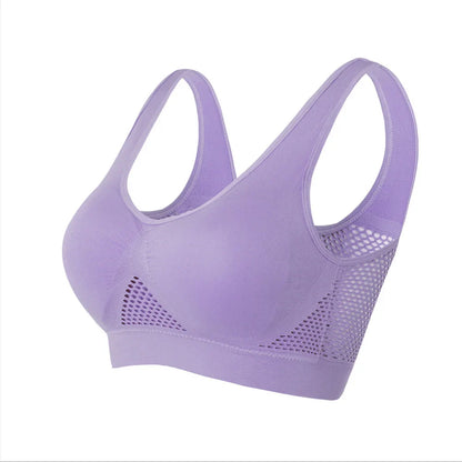 Seamless Mesh Sports Bra for Women – Wireless Shockproof Gym & Yoga Bra, Breathable Plus Size 6XL Running Crop Top