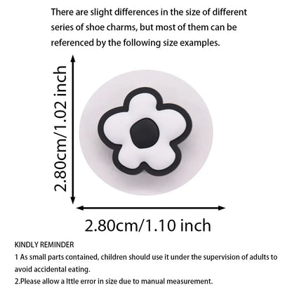 Single PVC Shoe Charm – Kawaii Black Coffee Heart Garden Button for Shoes & Wristbands