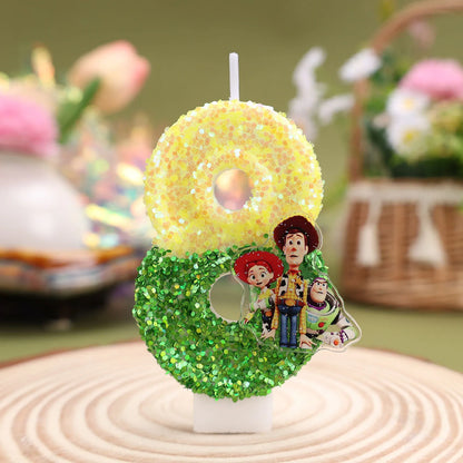 Toy Story Cartoon Number Candles 0-9 - Cute Kids Birthday Cake & Party Decoration Supplies