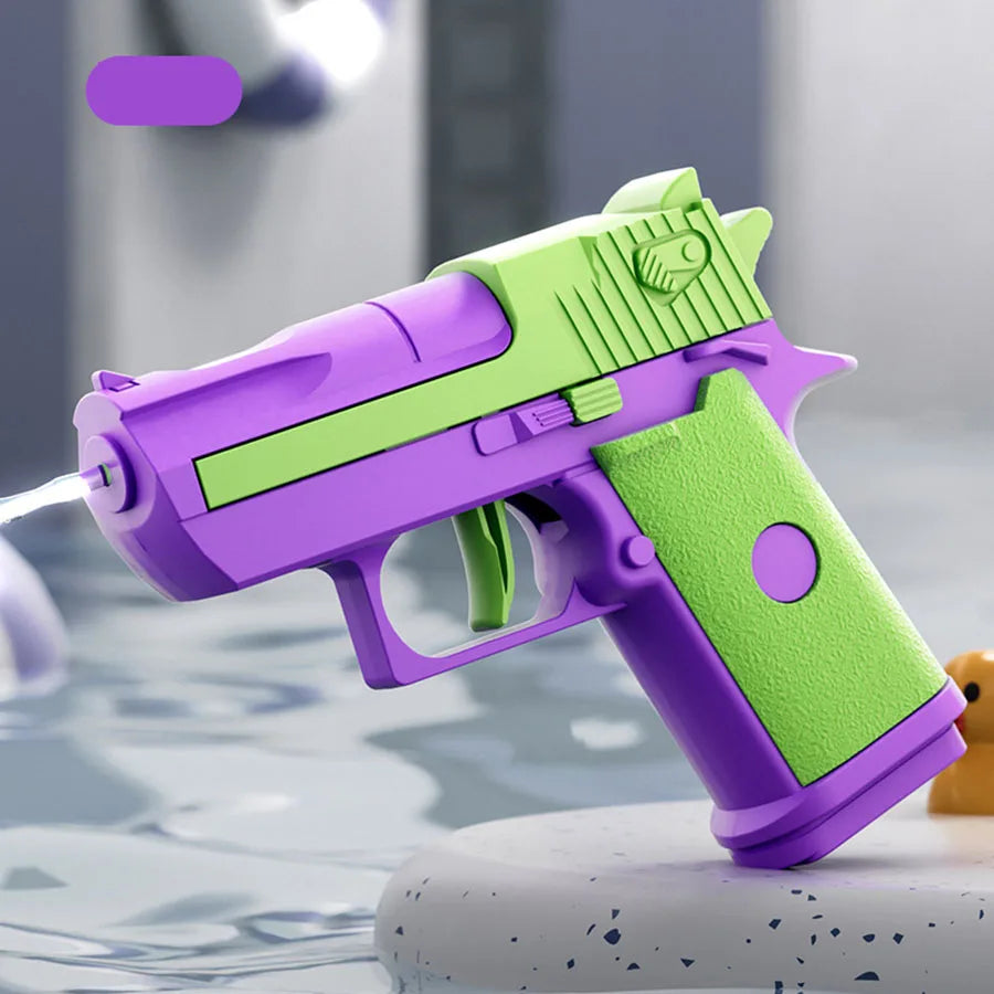 Kids Summer Mini Desert Eagle Water Gun – Mechanical Continuous Firing Small Pistol for Beach & Pool Play