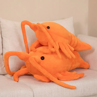 50/65cm Orange Lobster Plush Toy – Marine Animal Stuffed Crayfish Doll, Soothing Kids’ Gift & Christmas Decoration
