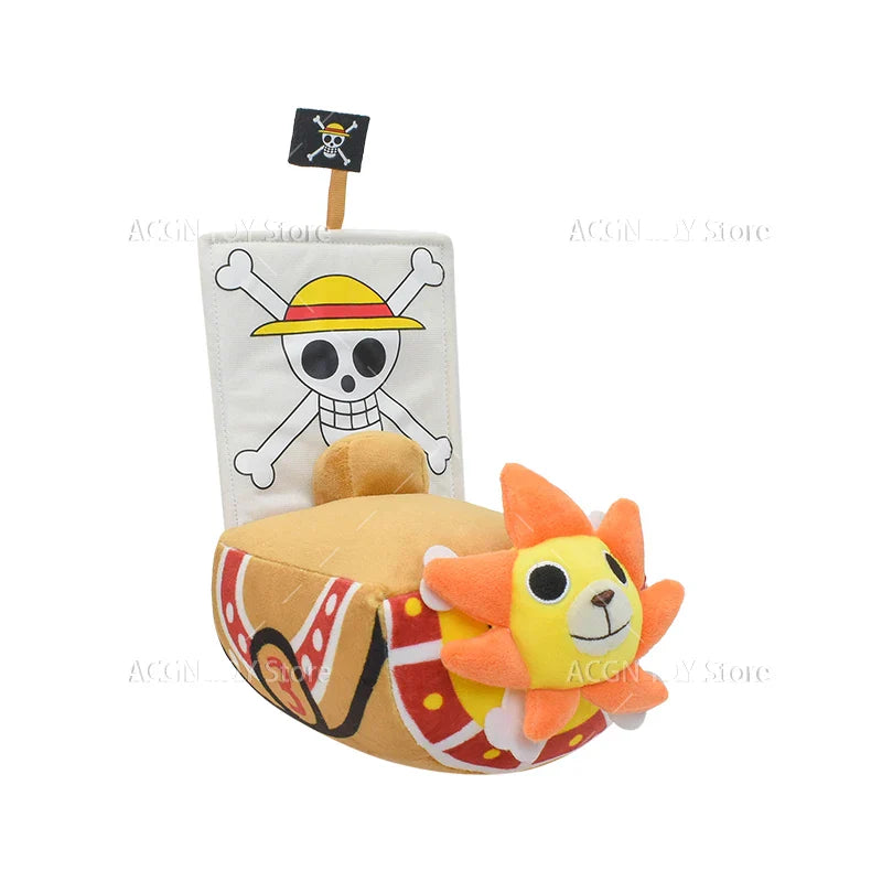 One Piece Plush Ship Toy — Thousand Sunny & Going Merry Soft Pillow for Kids, 21/37CM Birthday Gift