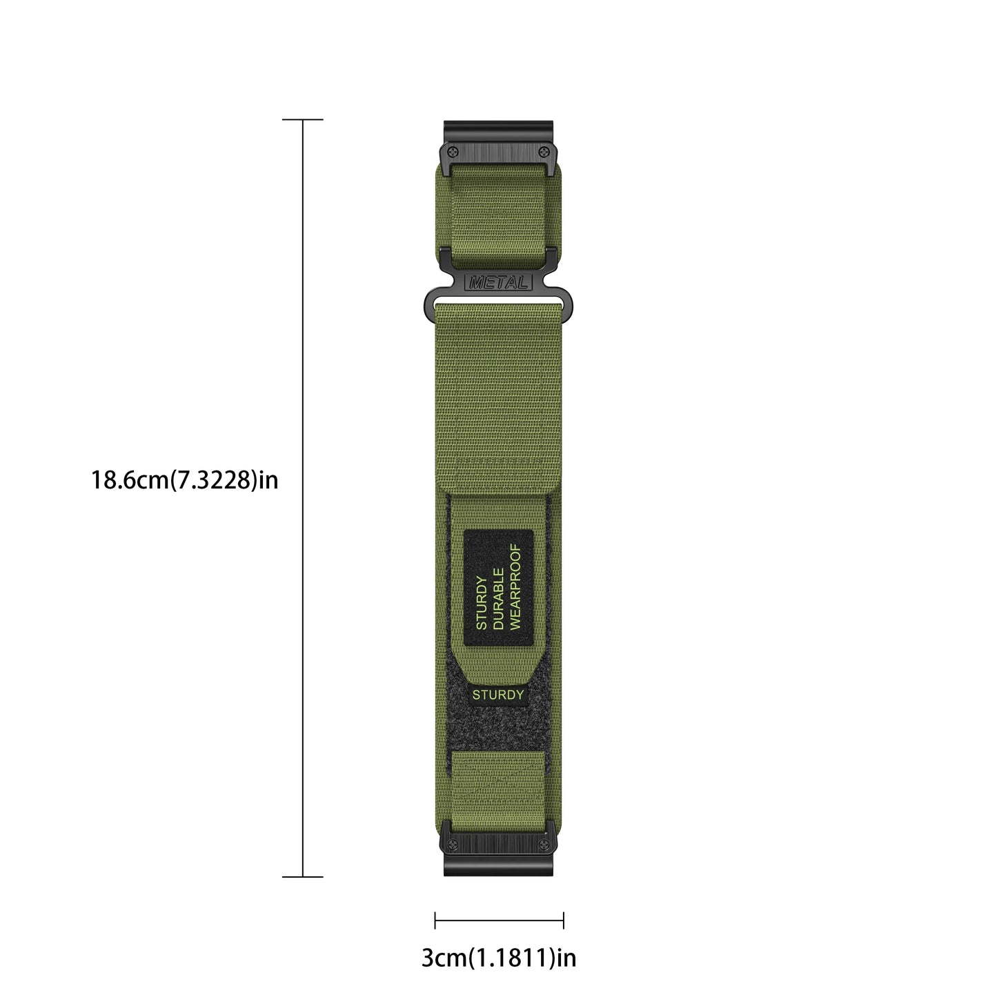Rugged Nylon Quick Fit Watch Band — Compatible with Garmin Fenix E 8/7X/7/6/6X/5/5X/3HR