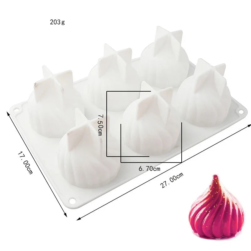 3D Silicone Pastry Mold — French Dessert, Mousse & Cake Baking Pan for Chocolate, Candles, Soap, Fondant, DIY Cake Decoration Tools
