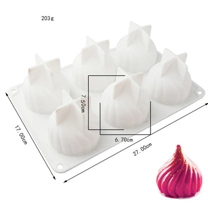 3D Silicone Pastry Mold — French Dessert, Mousse & Cake Baking Pan for Chocolate, Candles, Soap, Fondant, DIY Cake Decoration Tools