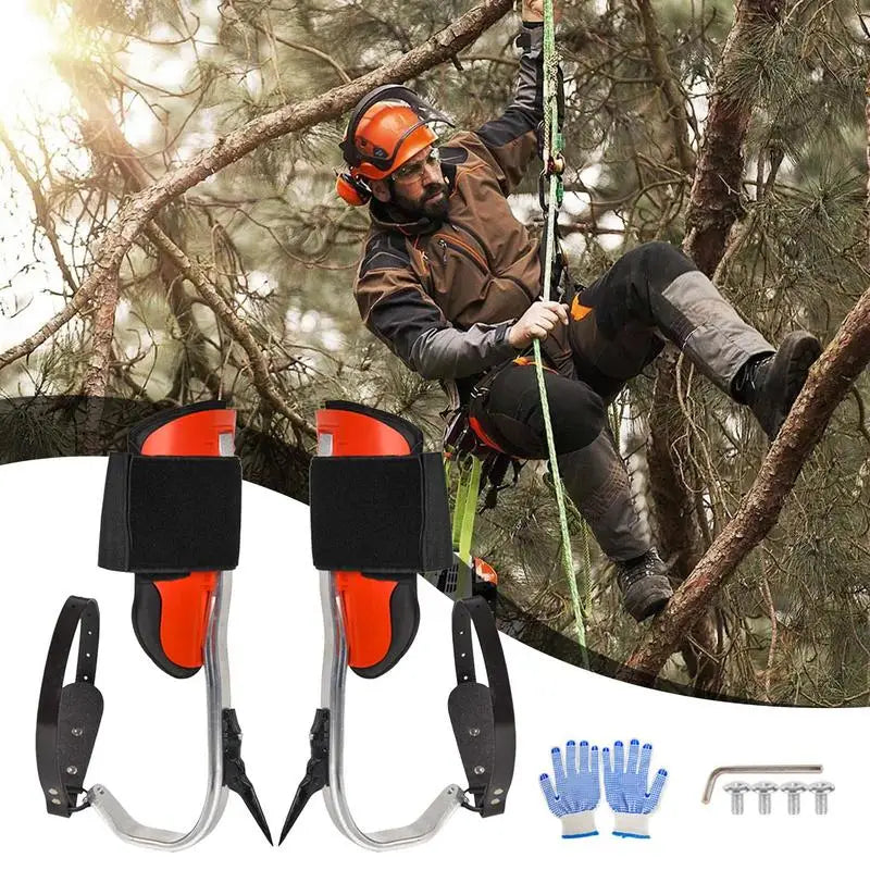 Heavy Duty Tree Climbing Gear Kit – Pole Gaffs, Shoes, and Harness for Outdoor Jungle Adventures