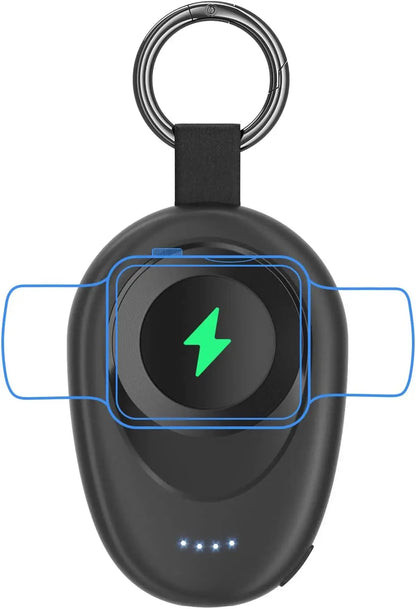 Portable Wireless Charger for Apple Watch Series 2-9 & SE/Ultra – Travel Power Bank Keychain Spare Battery