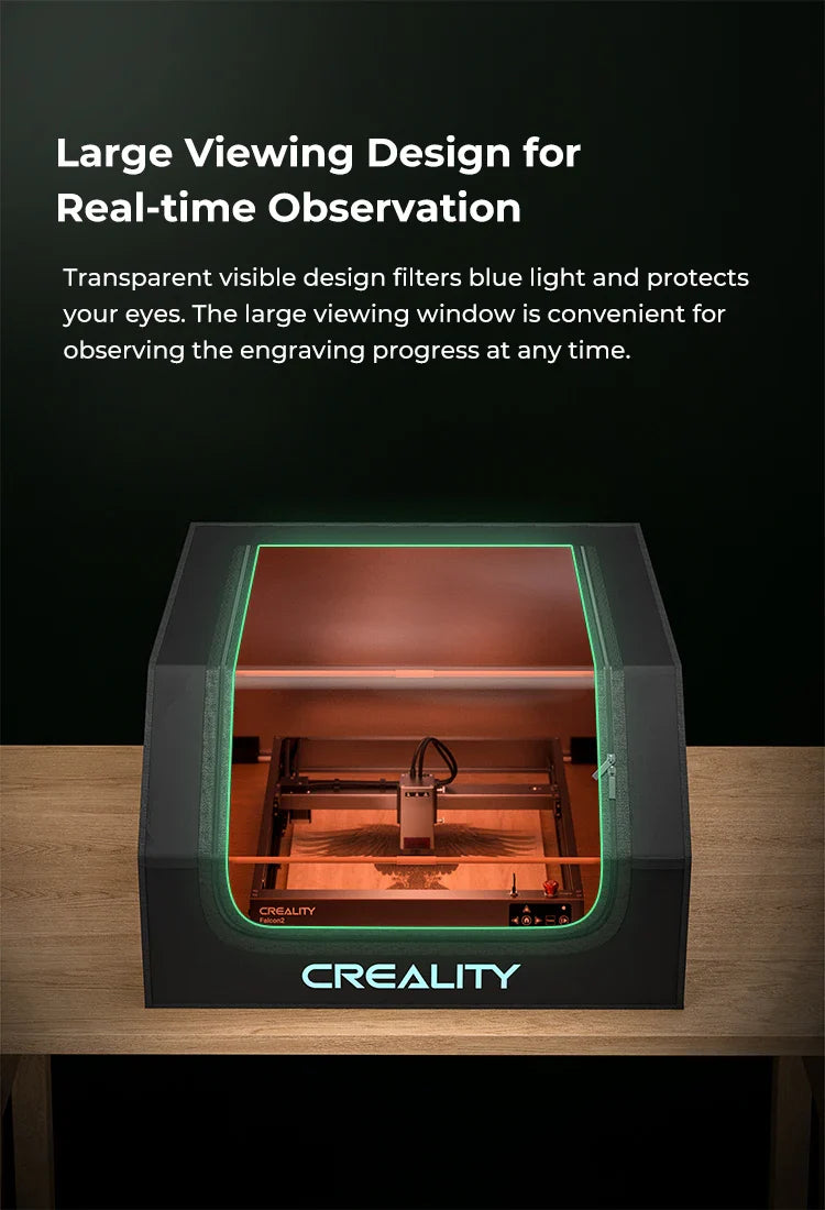 Creality Laser Engraver Enclosure – Fireproof & Dustproof Protective Cover with Exhaust Fan, 700x720x400mm