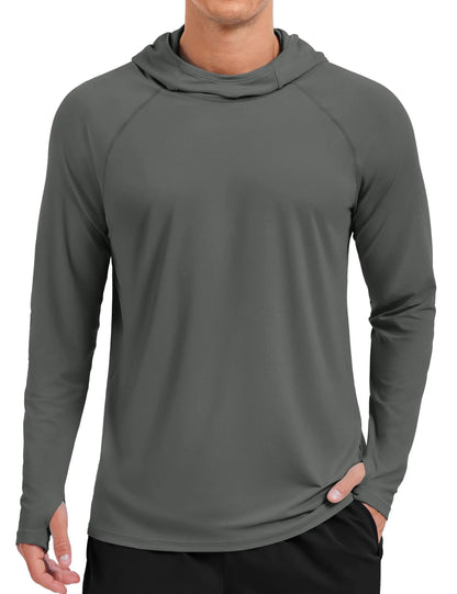 TACVASEN Men's Sun Hoodie Shirt - UPF 50+ Long Sleeve Rash Guard Quick Dry Fishing, Hiking & Swim Protection Top
