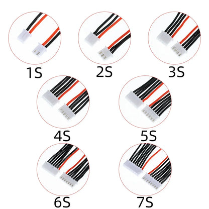 5pcs JST-XH 22AWG Silicone Wire Extension – Lipo Balance Charger Cable for RC Batteries (1/2/3/4/5/9S)