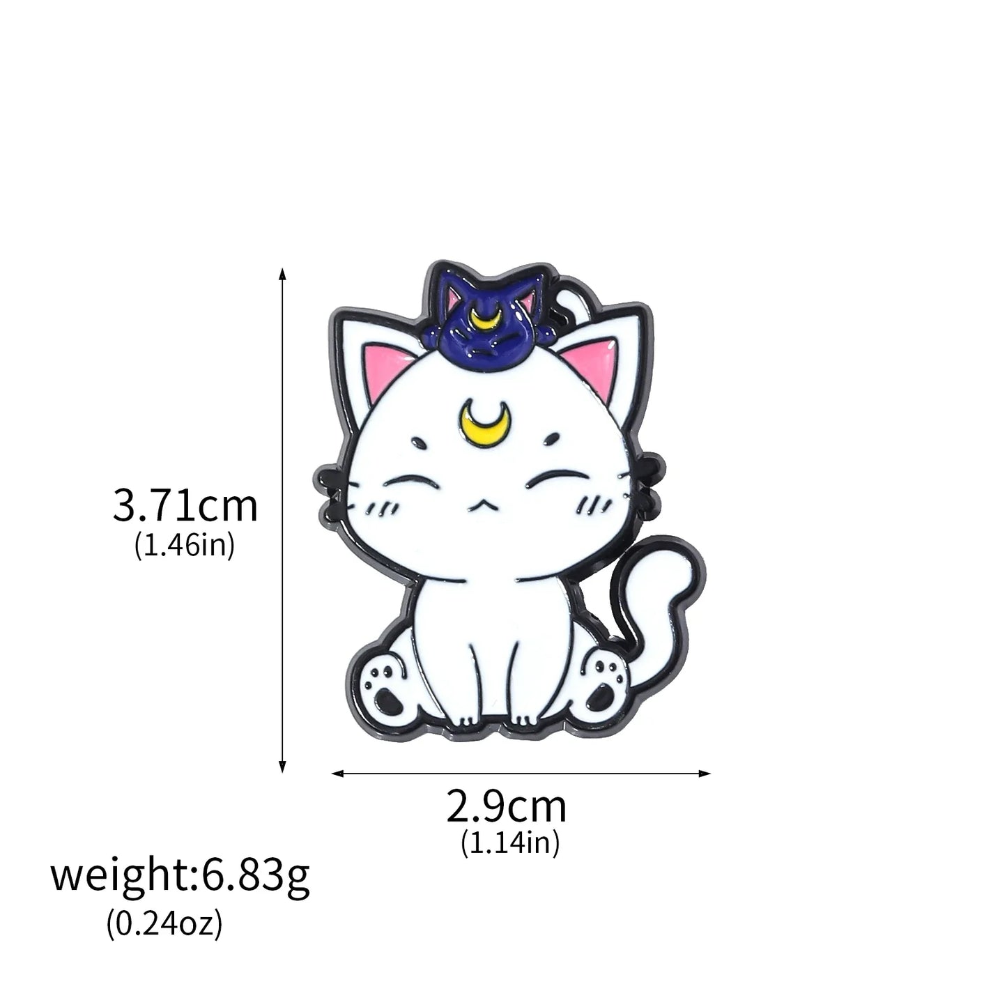 6PCS Anime Star & Moon Metal Keychains — Sailor Moon Tsukino Usagi & Luna Cat Cosplay Props, Pendant Jewelry Ornament