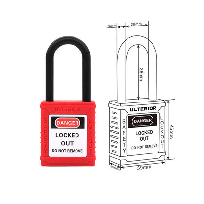 Industrial Safety Padlock – 38mm Nylon Shackle LOTO Lockout for Personal Power & Engineering Use
