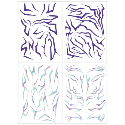 UV Glow Kpop Demon Hunters Temporary Tattoos — Rumi & Jinu Fluorescent Face & Body Art, Blacklight Party Cosplay Stickers for Fans