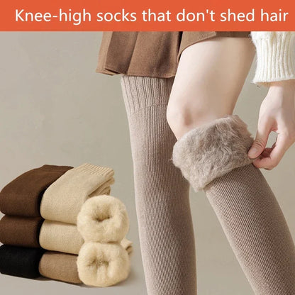 Women's Thick Knee-High Socks – Soft Fluffy Thermal Long Socks, Cozy Winter Legwear for Cold Weather