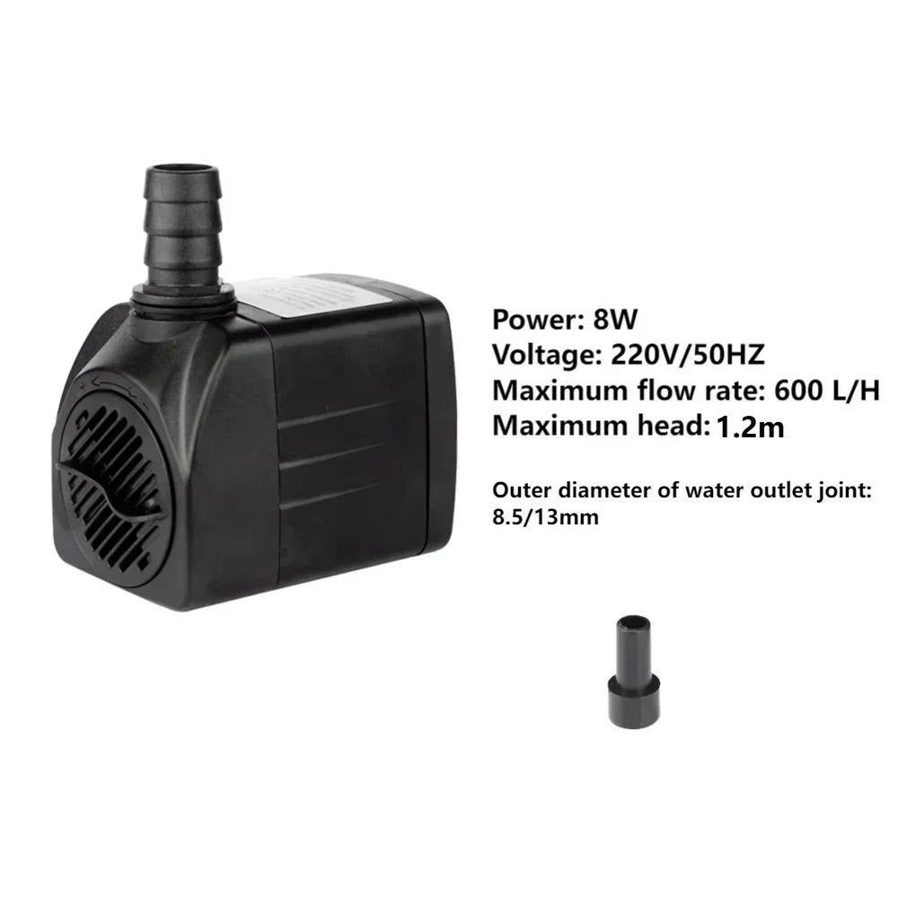 220V 8W Multifunctional Submersible Water Pump – Small Circulating Cooling Pump for Household & DIY Handicrafts