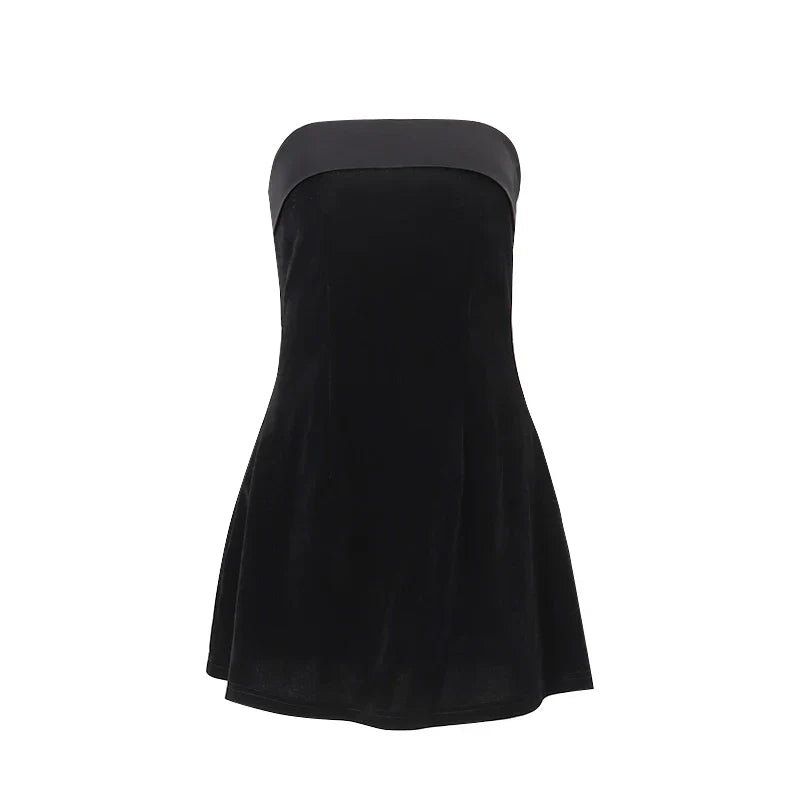 WhereMery Elegant Sleeveless Slash-Neck Mini Dress – Sexy Bodycon Backless A-Line Retro Evening & Club Party Dress for Women