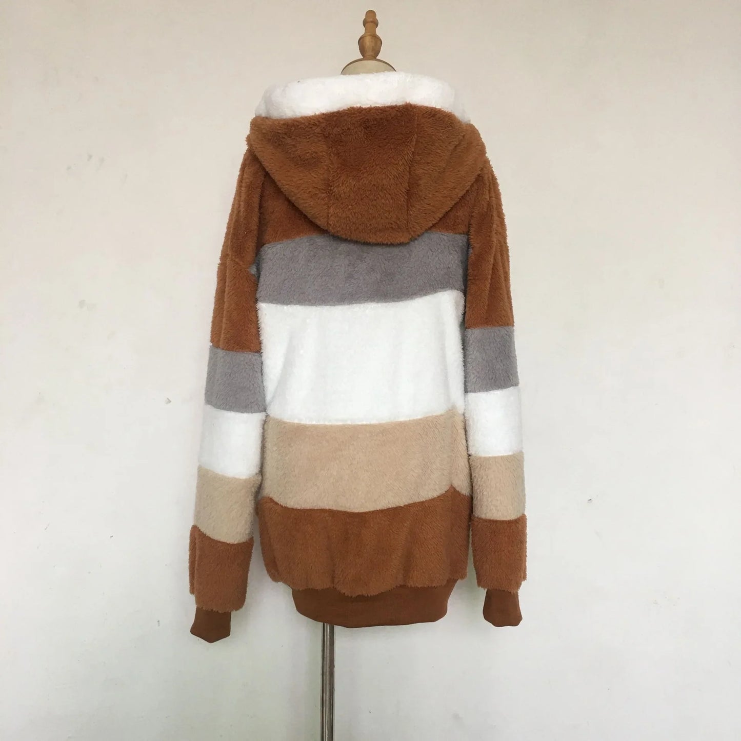 Oversized Jacket for Women – 2023 Autumn Winter Warm Plush Hooded Coat, Loose Fit Streetwear with Pockets