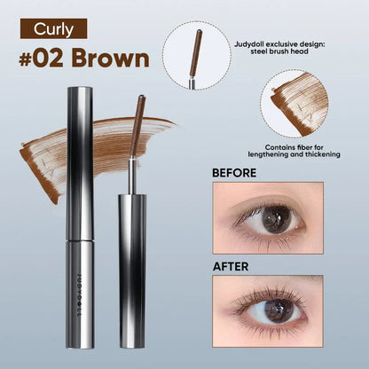 Judydoll Iron Mascara 2g – Waterproof, Slim, Long Curl & Thick Styling Mascara in Steel Tube