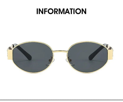 Luxury Metal Brand Sunglasses for Men & Women – Unisex Designer Oval Fashion Eyewear UV400 Shades