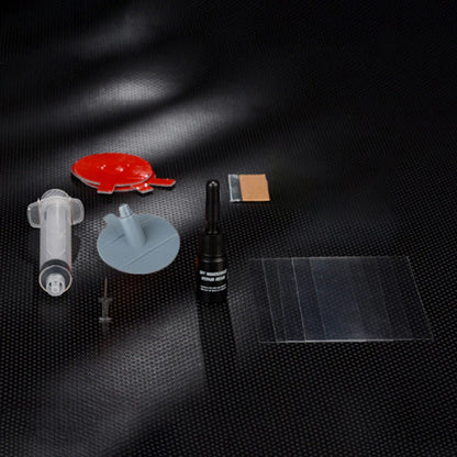 Car Windshield Repair Resin Kit - Tools for Windscreen Crack and Scratch Restoration, Protective Stickers and Glass Cleaner - No Trace Wash