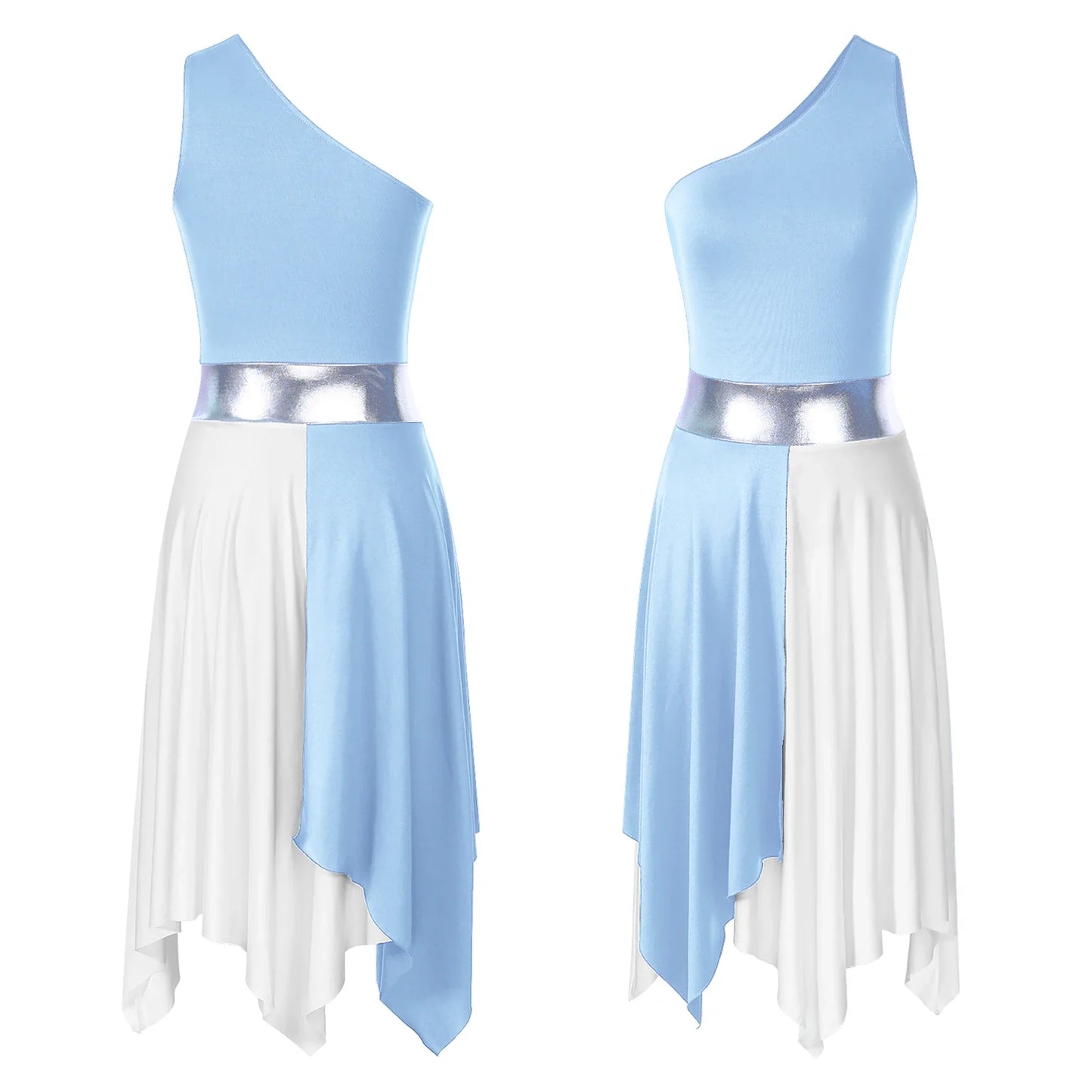 Women's Praise Dance Dress - Modern Liturgical Church Choir Costume with Irregular Hem for Ballet & Contemporary Dance