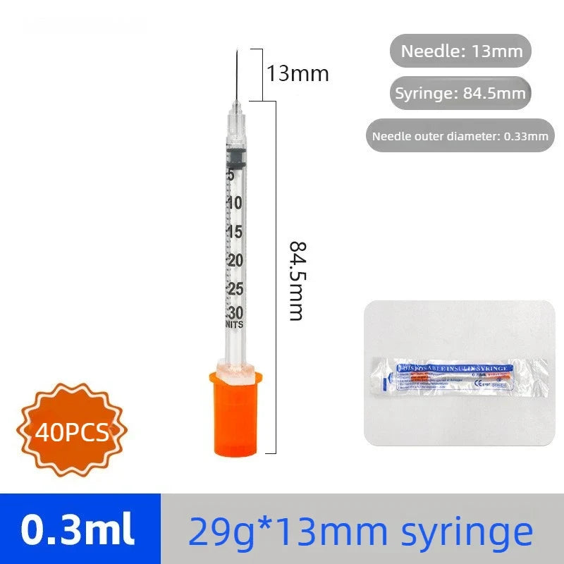 40/80PCS Disposable Veterinary Syringes - Sterile Insulin Needles for Pet & Animal Use