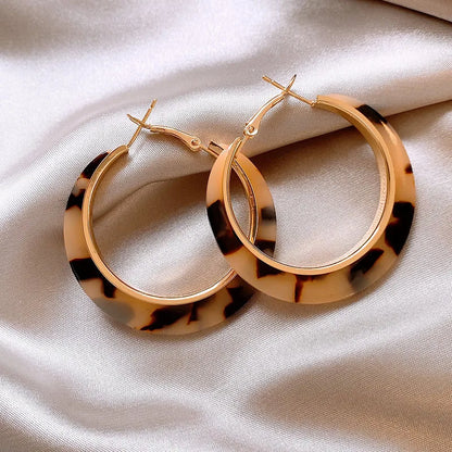 Leopard Print Hoop Earrings for Women – 2024 Trendy Gothic Exaggerated Jewelry