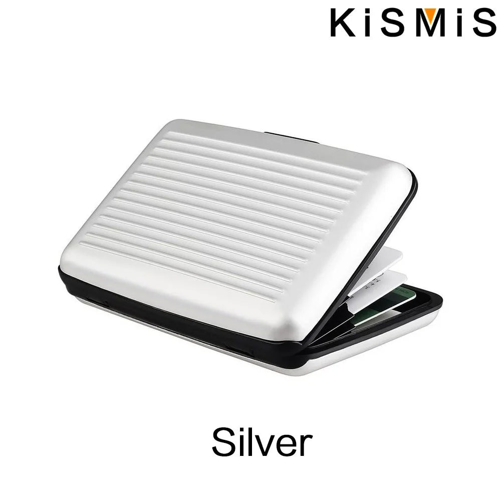 KISMIS RFID Metal Wallet – Business ID & Credit Card Protector for Men & Women, Card Holder with Package Box