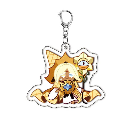 Cookie Run Kingdoms Camellia Cookie Acrylic Keychain – Candy Milk Shadow & Pure Vanilla Bag Accessory Gift