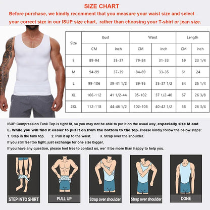 Men's Compression Shirt – Tummy Control Shapewear Vest for Flat Belly & Workout Support