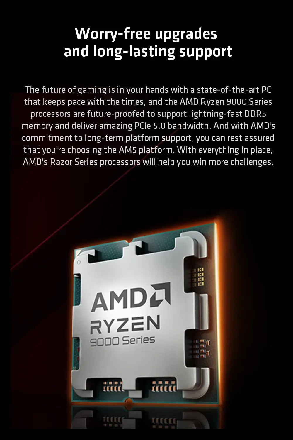 AMD Ryzen 7 9700X Processor - 8-Core, 16-Thread, 5.5GHz, 40MB Game Cache, 4NM, 65W TDP, Socket AM5, Zen 5 Gaming CPU (No Fan)