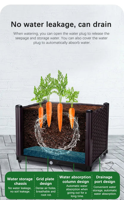 Large Plastic Flower Pot Box – Indoor & Outdoor Planting Container for Vegetables and Garden Decoration