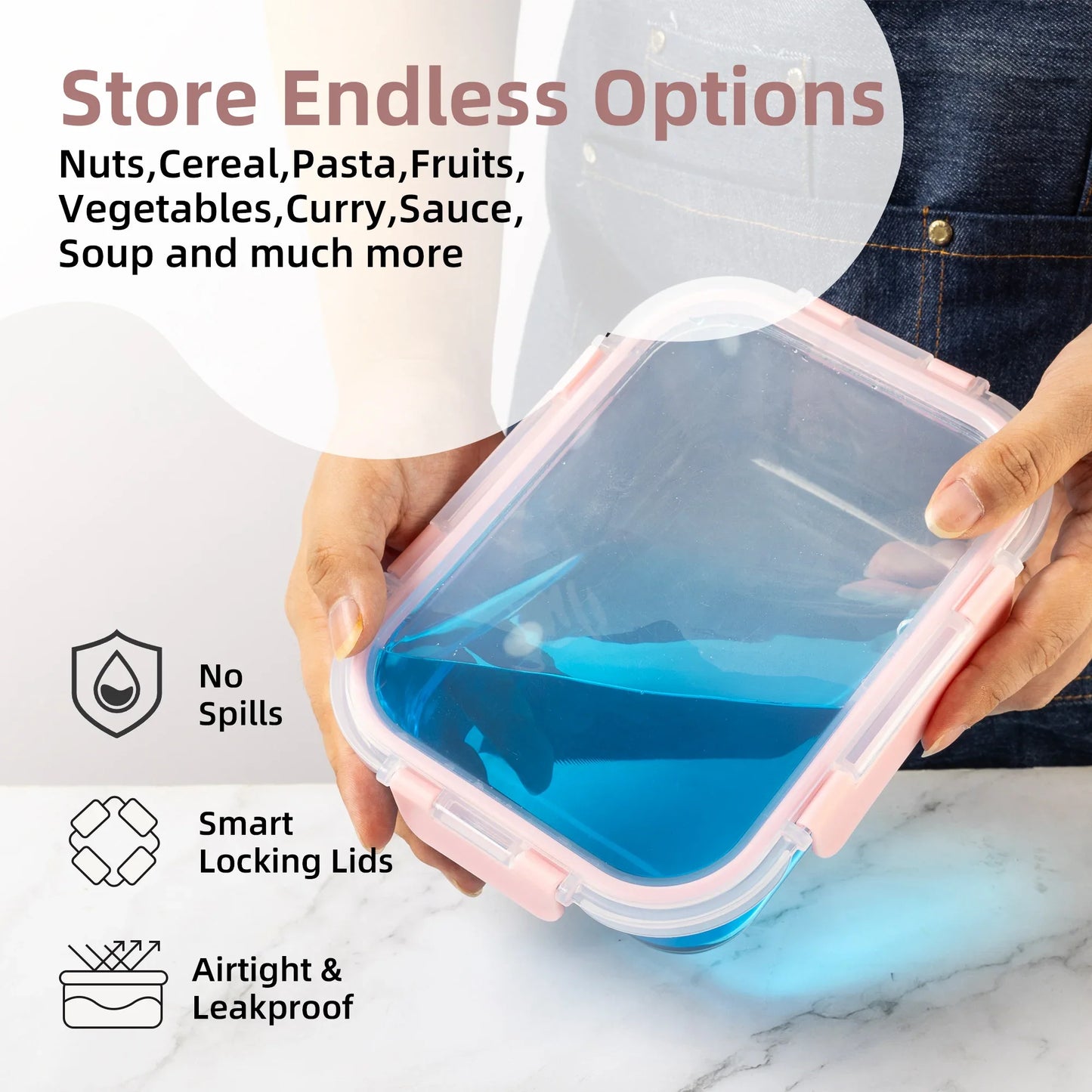 16-Piece Glass Food Storage Container Set — Leakproof, Airtight, BPA-Free, Microwave & Oven Safe, Stackable Kitchen Organizer