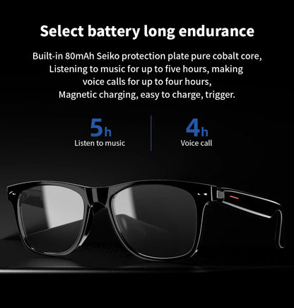 SENBONO E13 Smart Glasses – Blue Light Filtering Polarized Lenses with Audio, Built-in Mic, Speakers, Touch & Voice Assistant