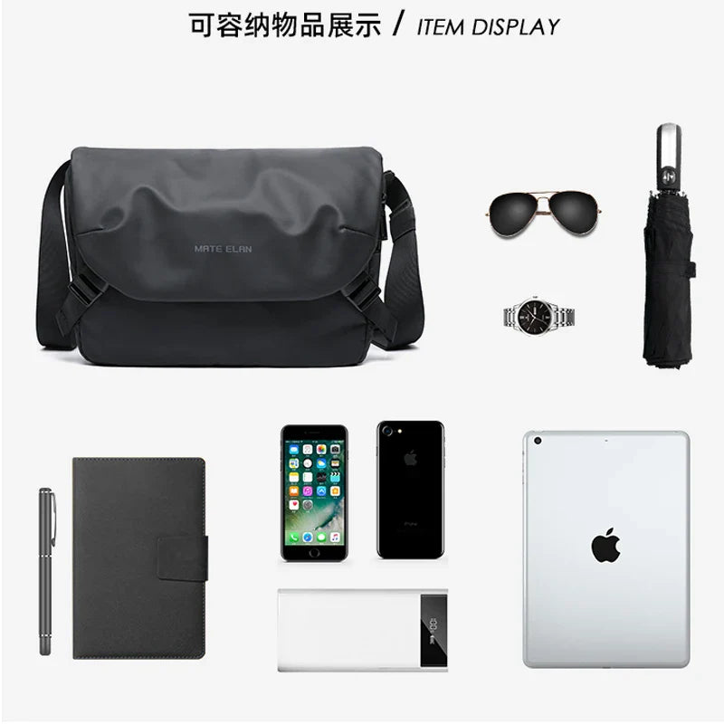 Waterproof Messenger Bag for Men – Multi-Function Anti-Theft Crossbody Sling Bag for Travel and Business