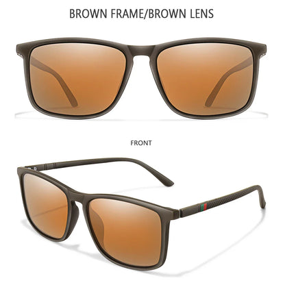 Luxury Square Vintage Polarized Sunglasses for Men & Women – UV400 Cycling, Driving, Fishing Eyewear