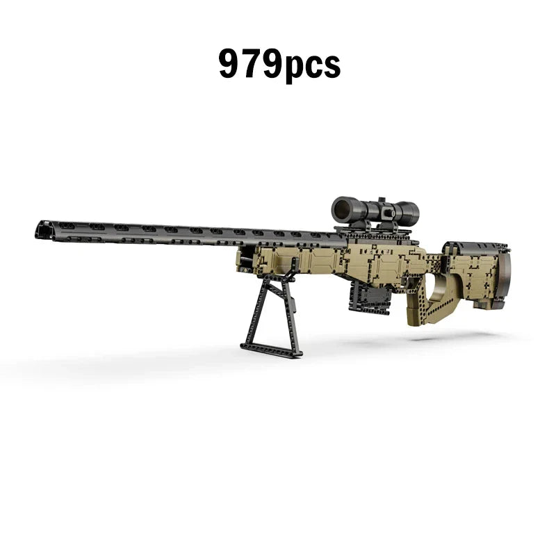Cada 979-Piece City Police & Military Building Blocks Set – WW2 Sniper Rifle & Assault Rifle Bricks Toys for Kids Gifts