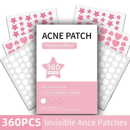 360PCS Colorful Invisible Pimple Removal Hydrocolloid Patches – Anti-Acne Spot Concealer Beauty Repair Stickers