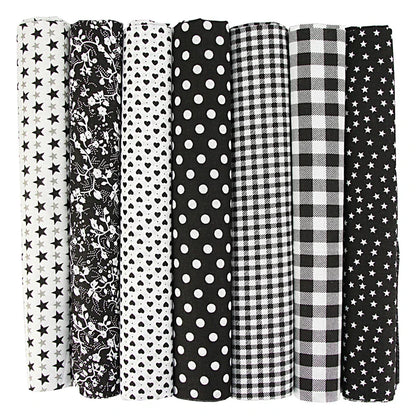 7-Piece 50x50cm Cotton Patchwork Fabric Set – Handmade Sewing Quilting Cloth for Needlework & DIY Crafts