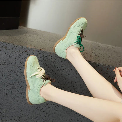 AIYUQI Women’s Sneakers 2025 — Non-Slip Leather Running & Training Shoes, Flat Large-Size Sports Shoes