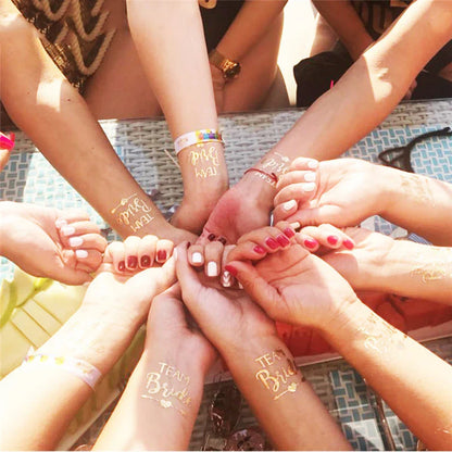 10pcs Hen Party Temporary Tattoo Set - Team Bride Stickers for Waterproof Wedding Decor