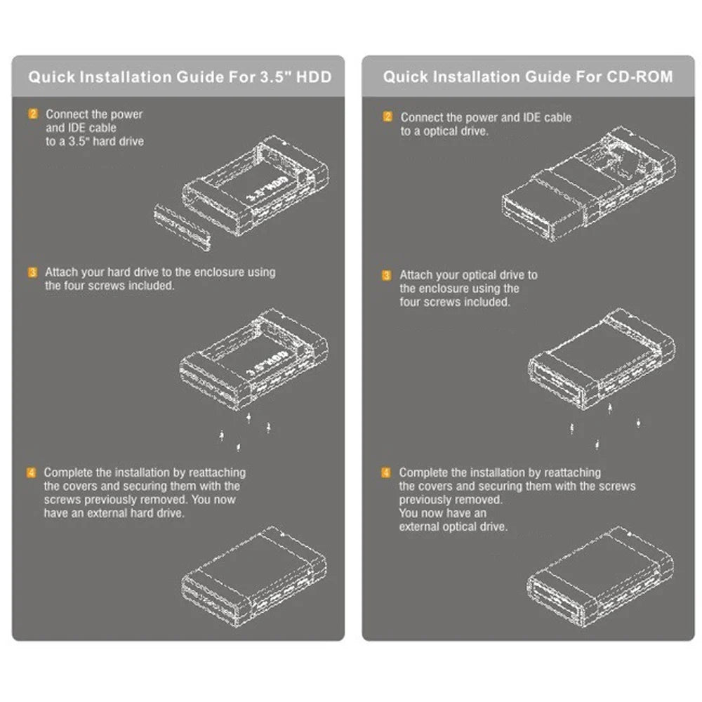 5.25-inch USB 2.0/3.0 SATA External Optical Drive Case – Enclosure Adapter for Windows, Mac & PC