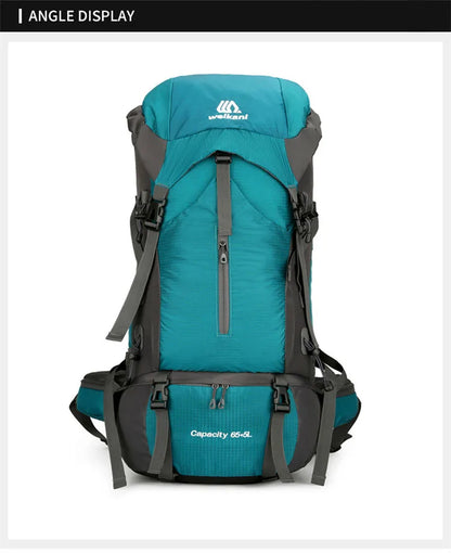 70L Nylon Camping Backpack with Rain Cover — Outdoor Hiking, Mountaineering & Travel Daypack for Men