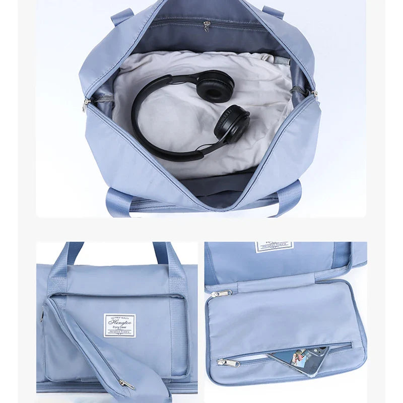 Large Capacity Travel Bag — Expandable, Waterproof, Foldable Luggage Organizer