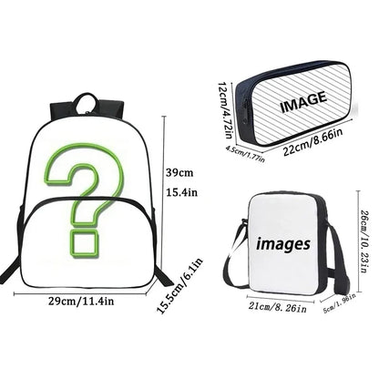 Mini-Craft Kids School Backpack Set — Front Pocket Backpack, Shoulder Bag & Pencil Case for Boys & Girls Ages 5-10