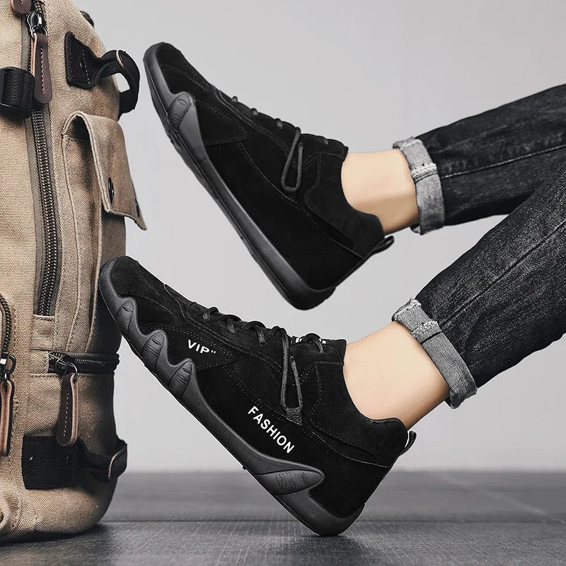 2024 Men’s Spring Ankle Boots – Casual Lace-Up Khaki Sneakers, Non-Slip Work Shoes & Loafers