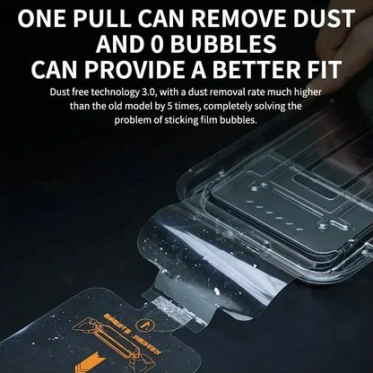 Oleophobic Coating Screen Protector for iPhone 11–16 (Pro Max, Mini, XS, XR) – Dust-Free, Easy Installation, Premium Glass Protection